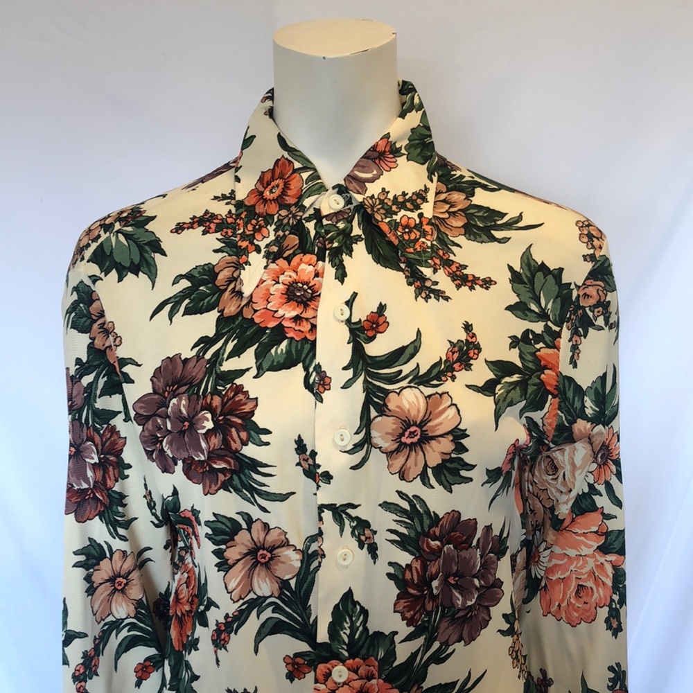 Vintage 1960s Floral Button Down
